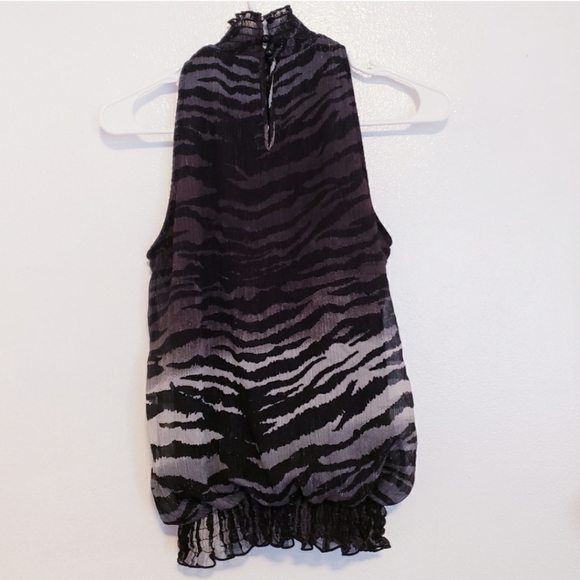 Black silver sparkle leopard high neck dressy - Picture 2 of 7